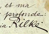 Ausschnitt aus dem neu entdeckten Rilke-Manuskript