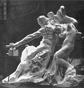 Entwurf eines Denkmals f�r Victor Hugo mit der inneren Stimme und dem Genius des Ruhms